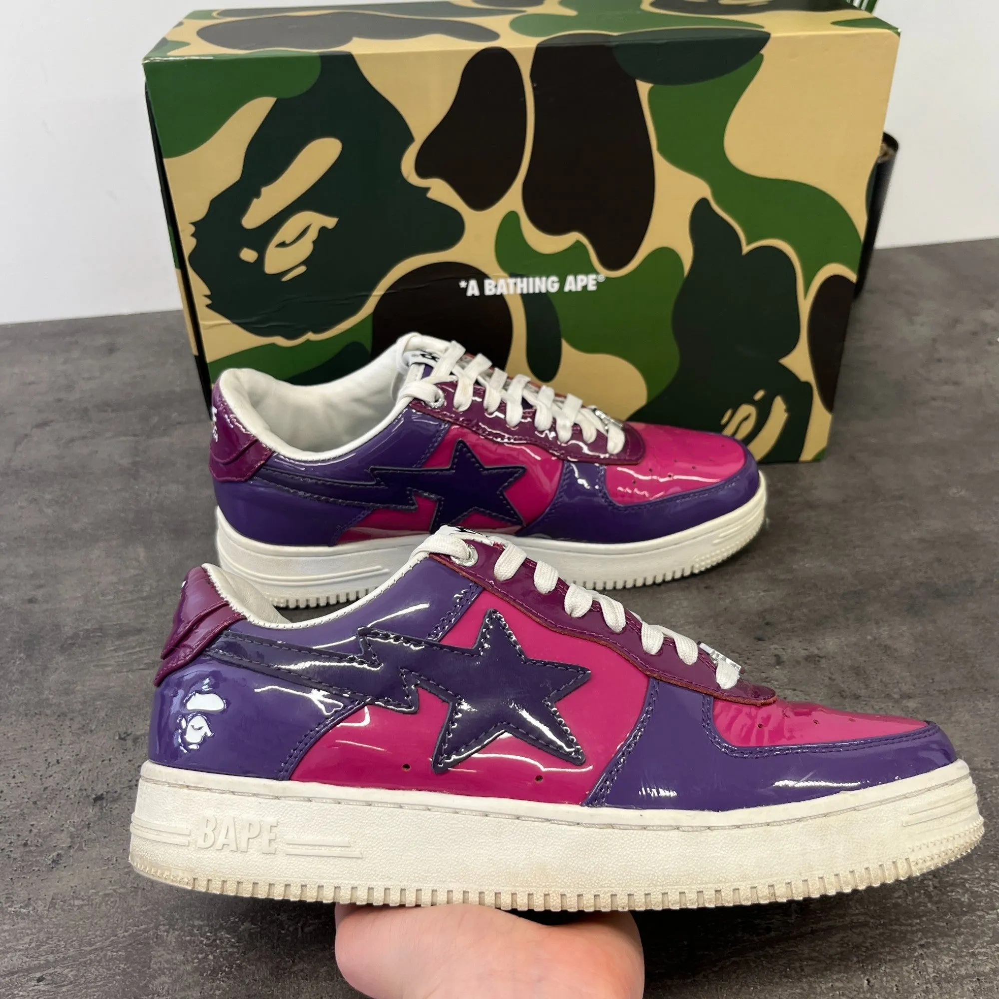 Men's Bape Sta Low Trainers Purple Size EU 40.5 / UK 6.5