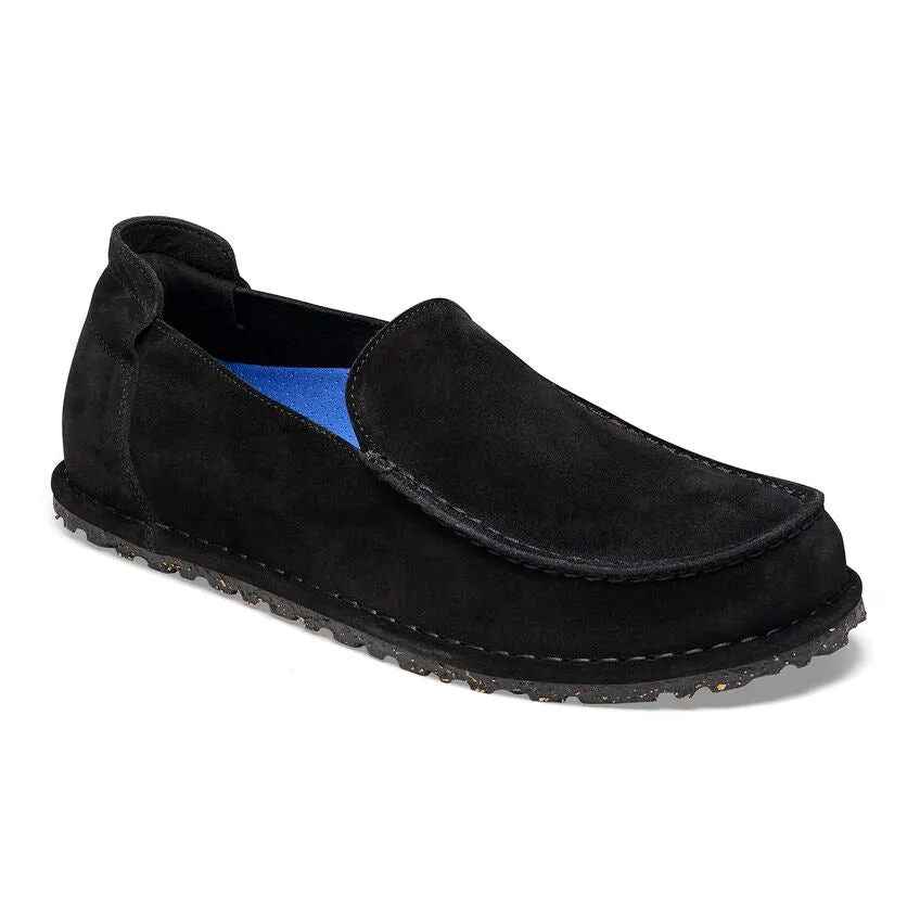 Men's Birkenstock Utti Suede Leather Color: Black (REGULAR/WIDE WIDTH)