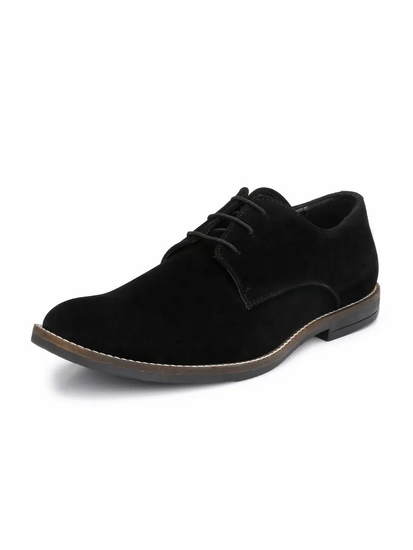 Men's Black Suede Derby Casual Shoes