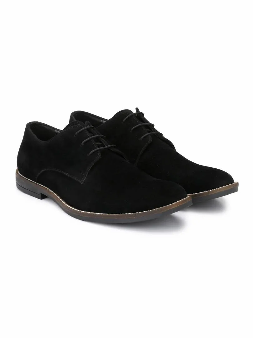 Men's Black Suede Derby Casual Shoes