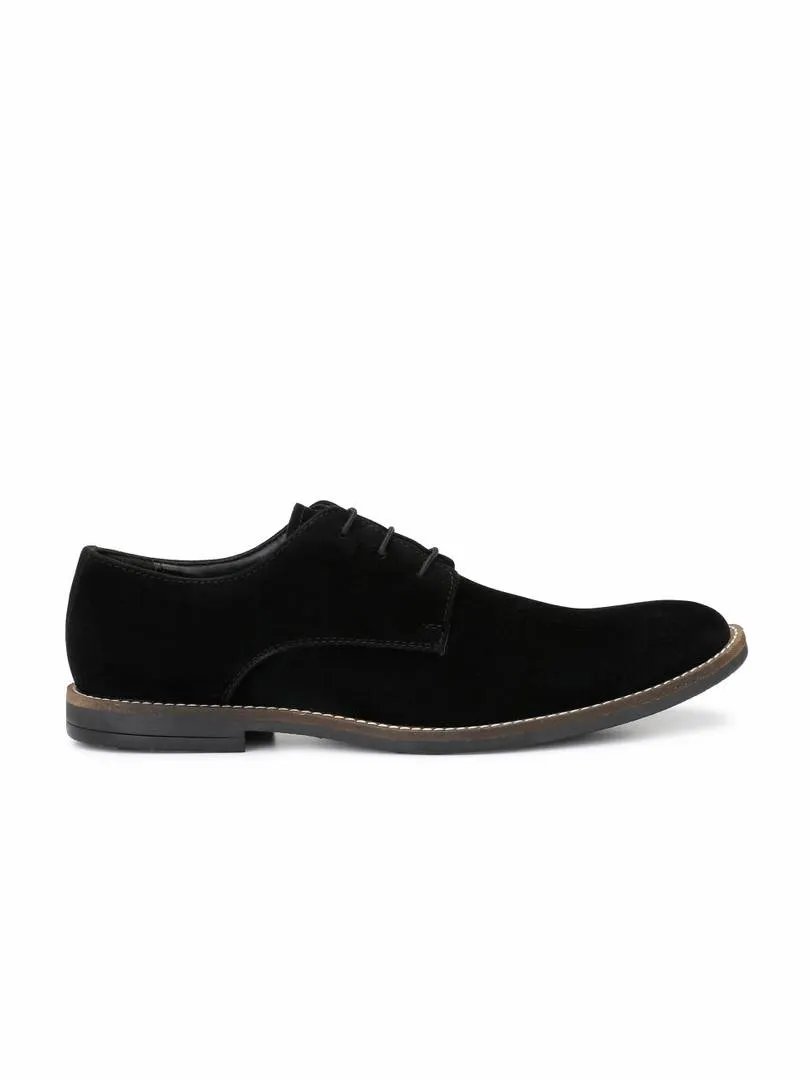 Men's Black Suede Derby Casual Shoes