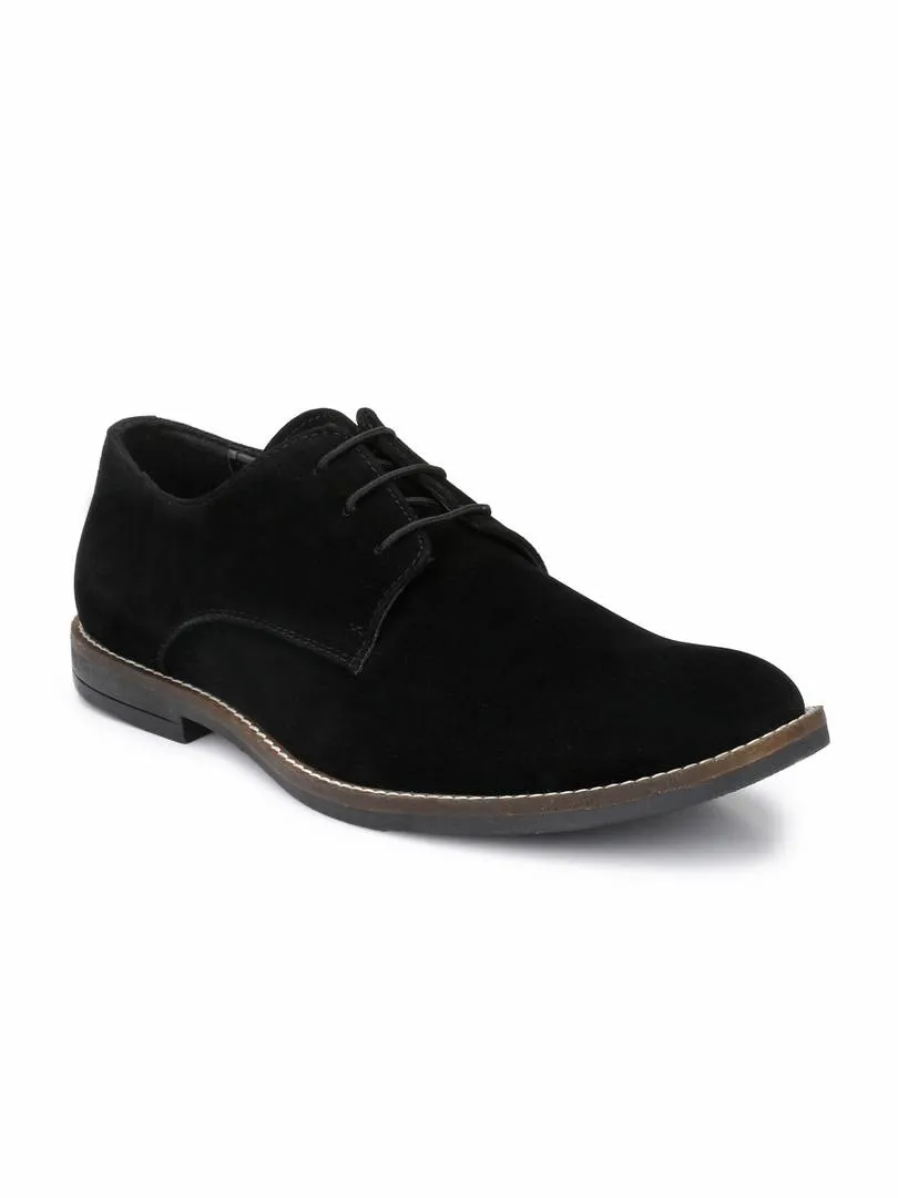 Men's Black Suede Derby Casual Shoes