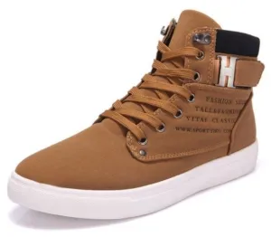 Mens Casual Daily High Top Ankle Faux Leather Boots