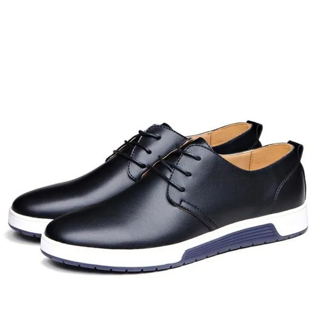 Mens Casual Daily Lace up Leather Shoes