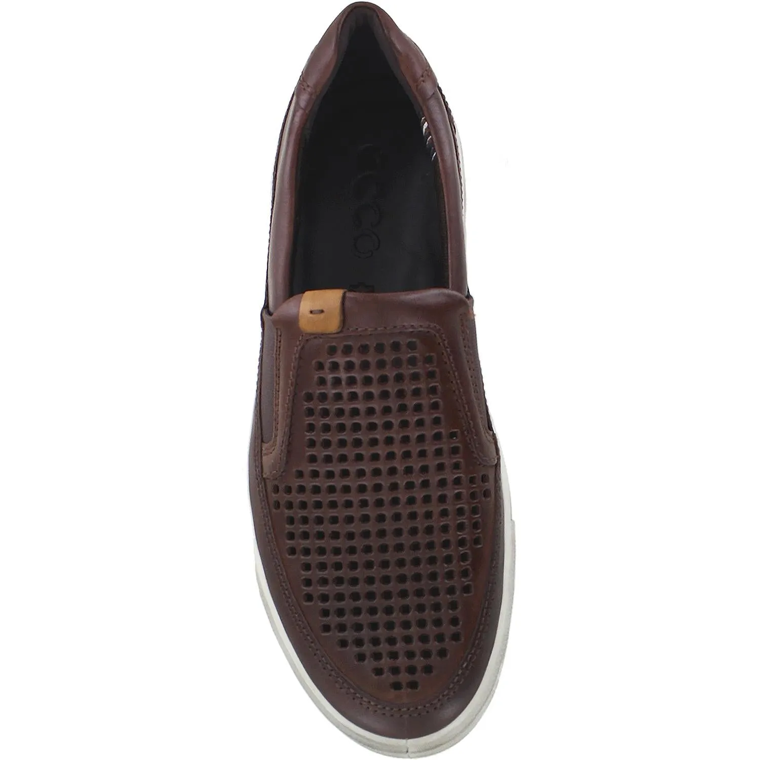 Men's Ecco Kyle Perf Slip-On Cognac Leather