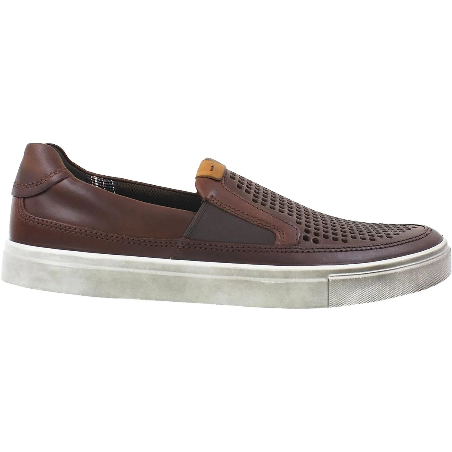 Men's Ecco Kyle Perf Slip-On Cognac Leather