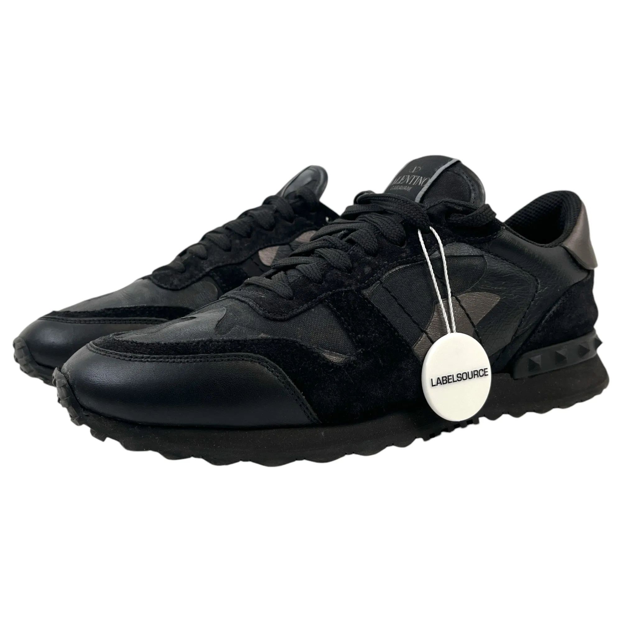 Men's Rockstud Low Trainers Black Size EU 40 / UK 6