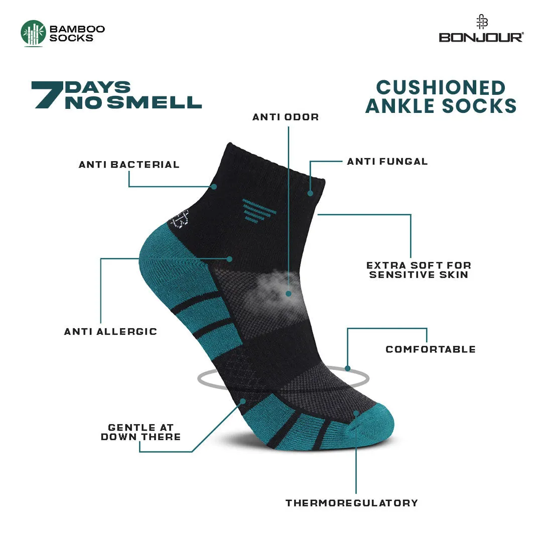 Men's Sustainable Bamboo Ankle Socks - Pack of 3