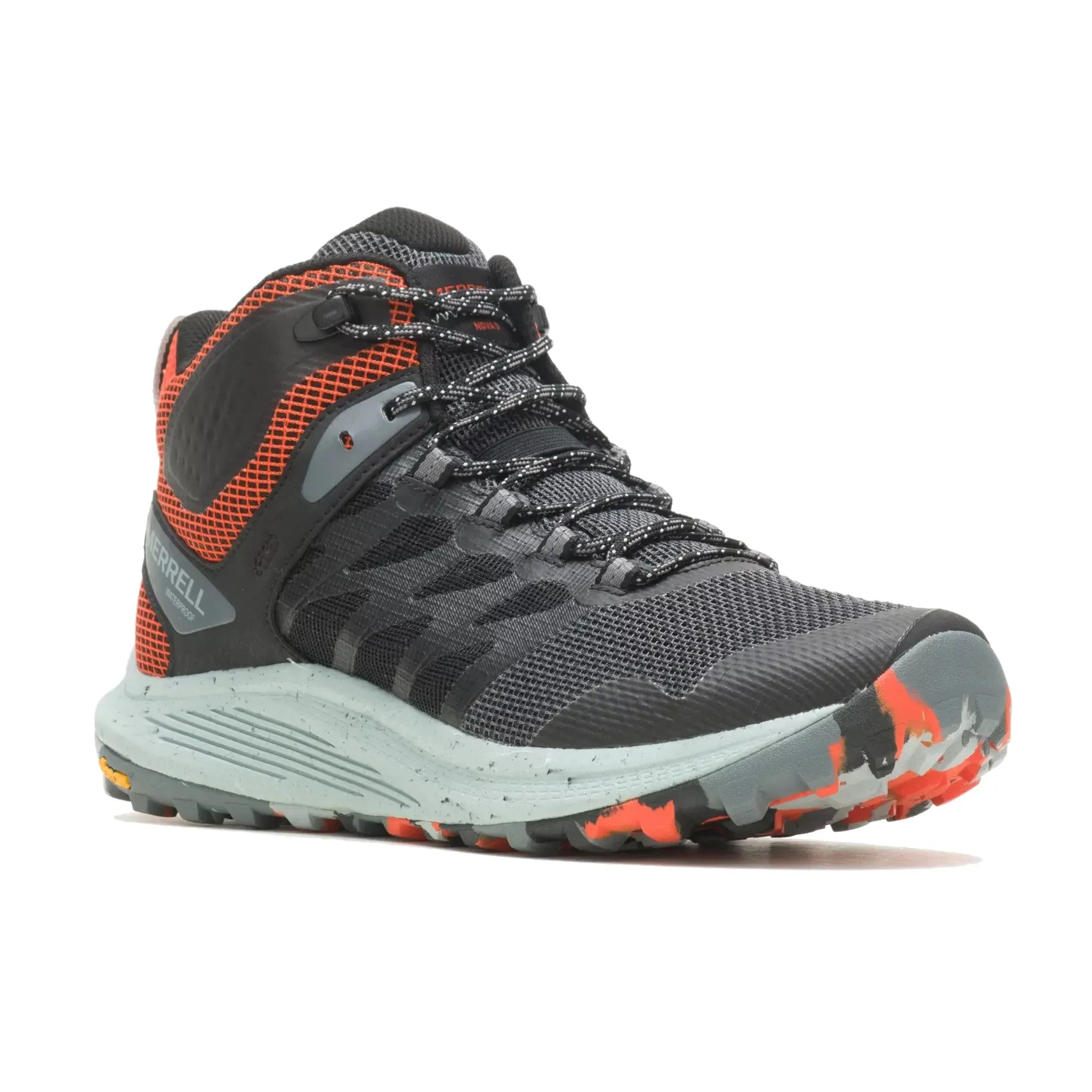 Merrell Men's Nova 3 Waterproof Mid - Black/Tangerine