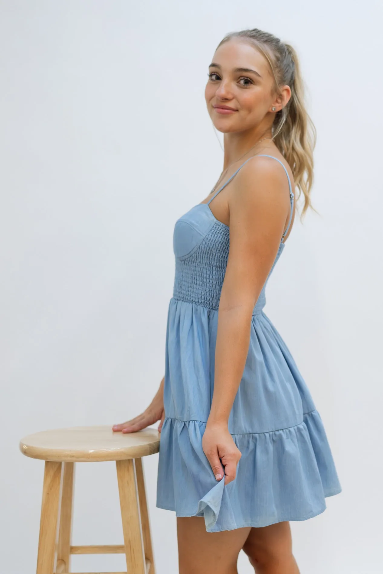 Mollie Chambray Mini Dress