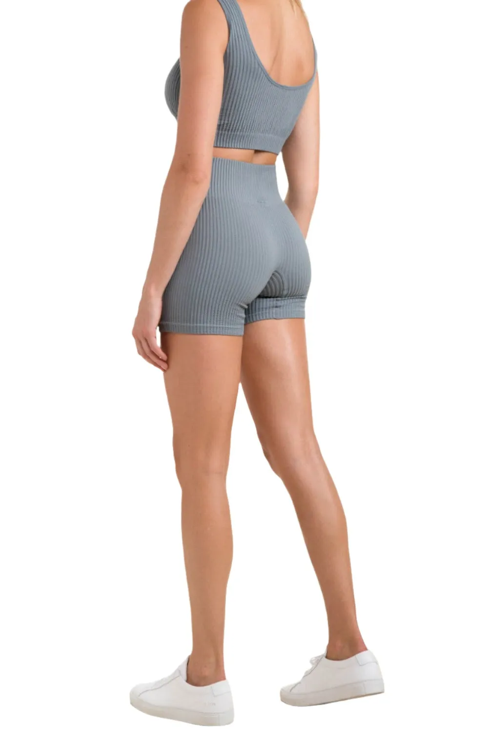 Mono B Ribbed Seamless High-Waisted Shorts APH-A1236