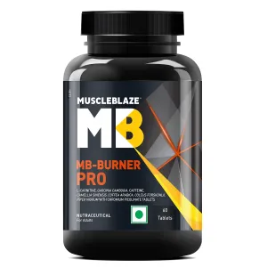 MuscleBlaze MB-Burner PRO, L- Carnitine, Garcinia Cambogia, Caffeine, Green Tea, Green Coffee Bean, Coleus Forskohlii, Black Pepper Extract with Chromium Picolinate, Tablets 60 Count