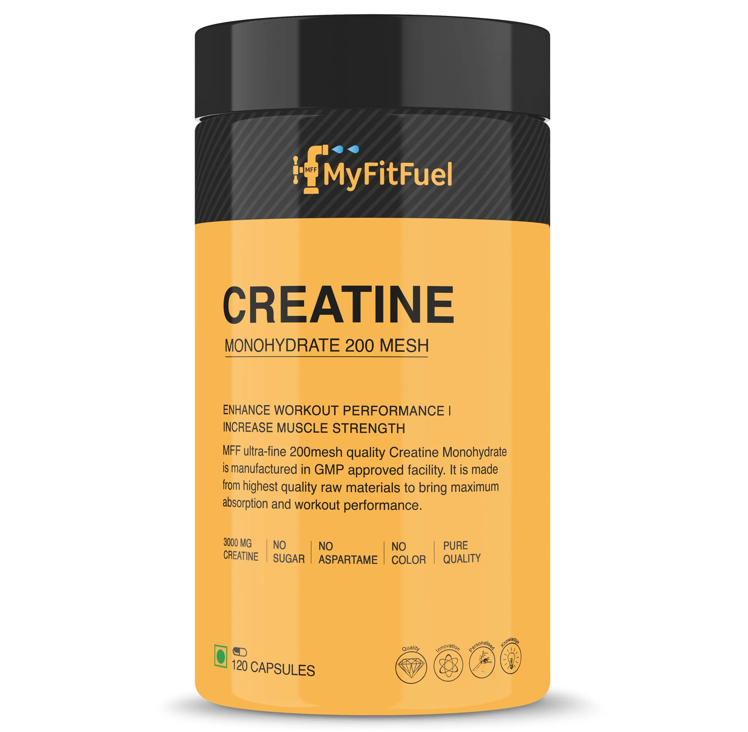 MyFitFuel Creatine Monohydrate 200 mesh (3000 mg) 120 Tablets