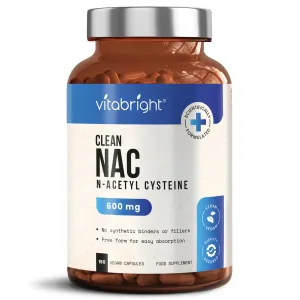 NAC N Acetyl Cysteine - 600mg High Strength - 180 Vegan Capsules