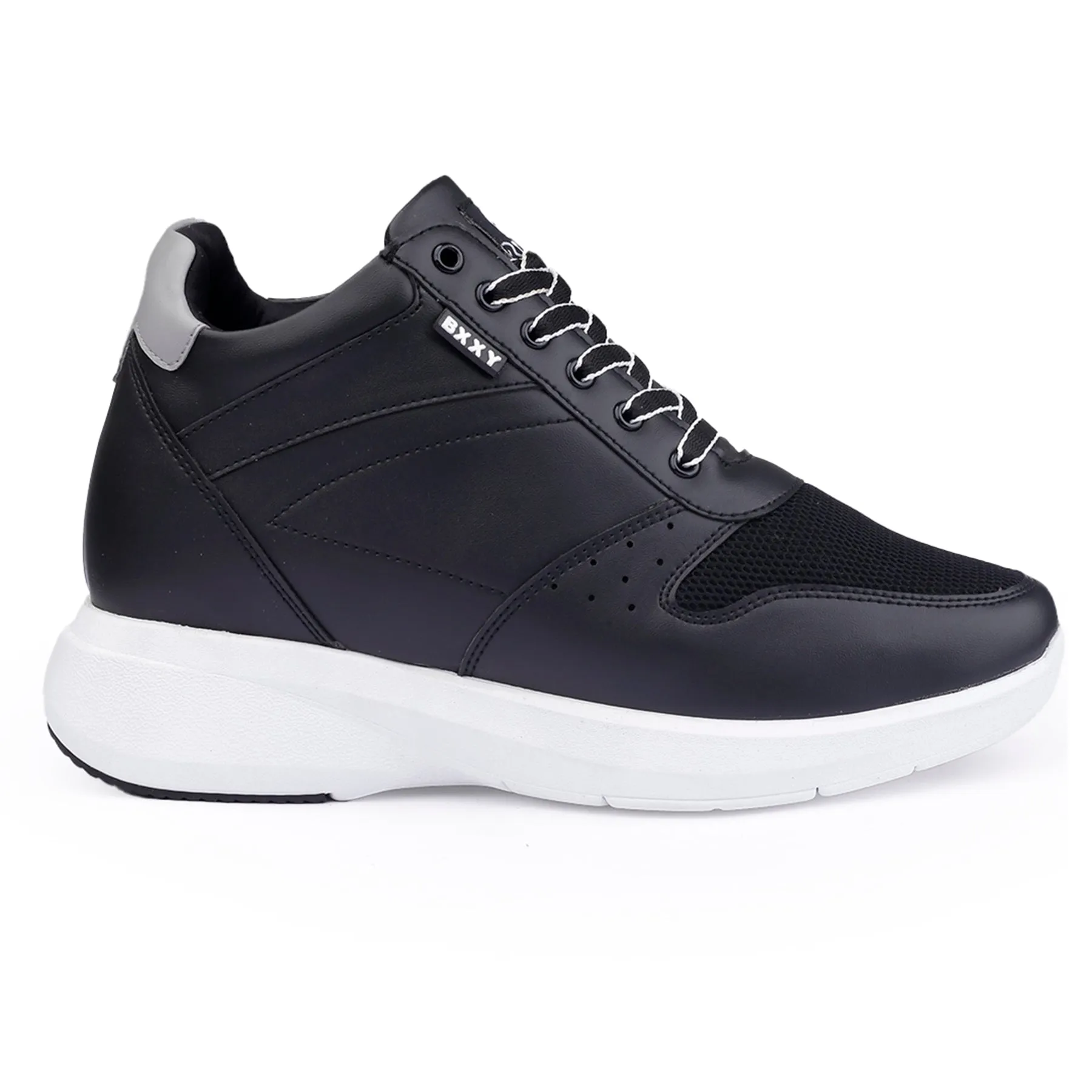 New Latest Men's Hidden Height Increasing Up Leather Casual Lace up And Ankle Shoes With Pu Material