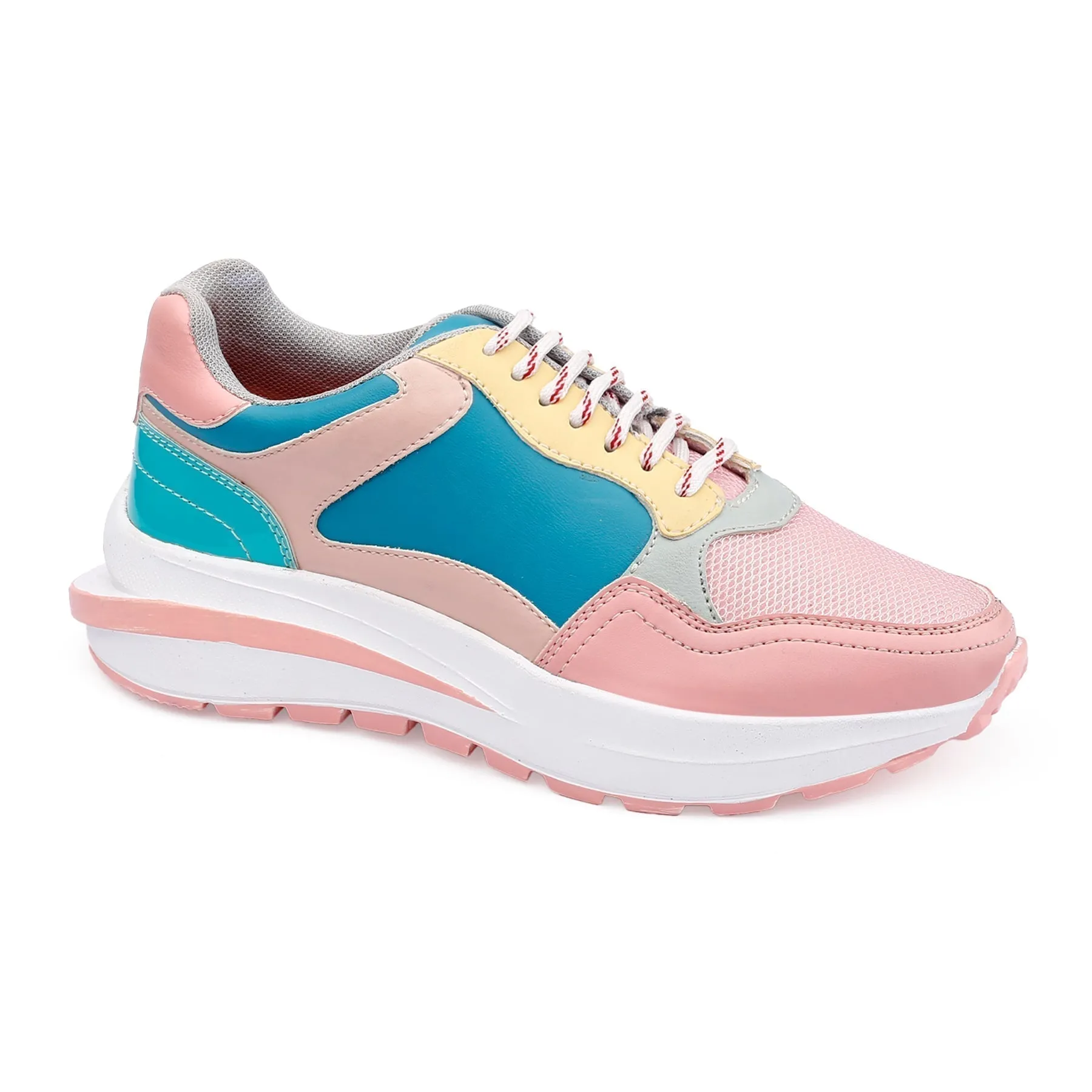 New Latest Women's Pu Leather Material Casual Running Lace up Shoes