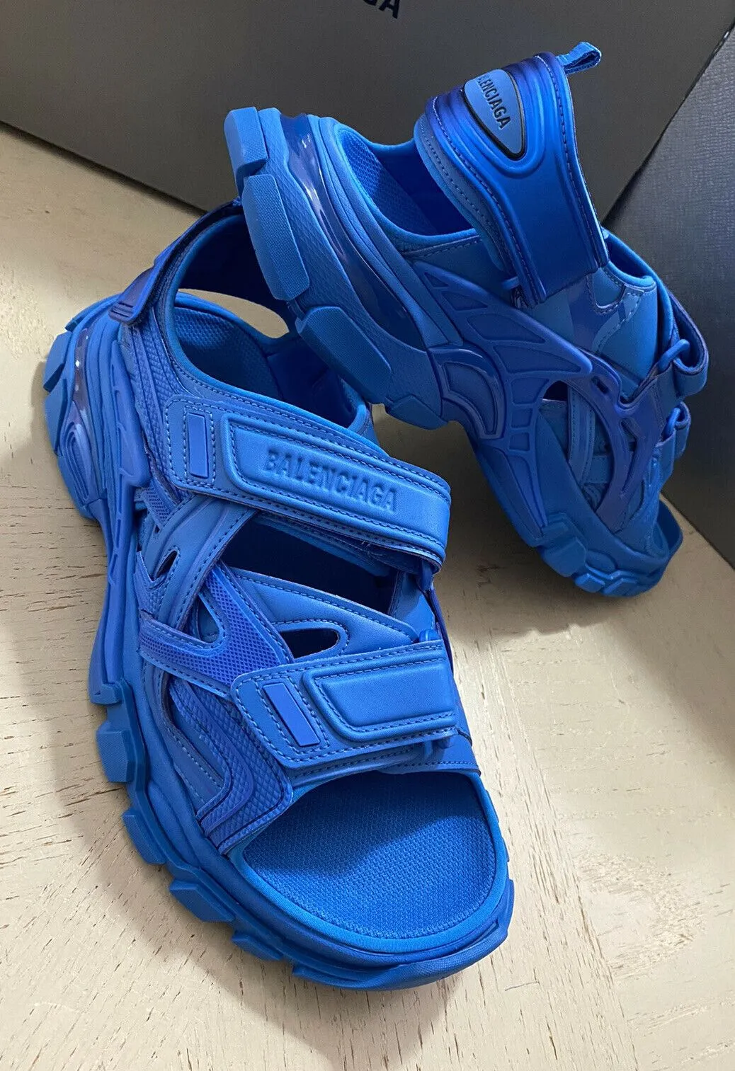 NIB Balenciaga Mens Track Sandal Shoes Screen Blue 10 US ( 43 Eu )