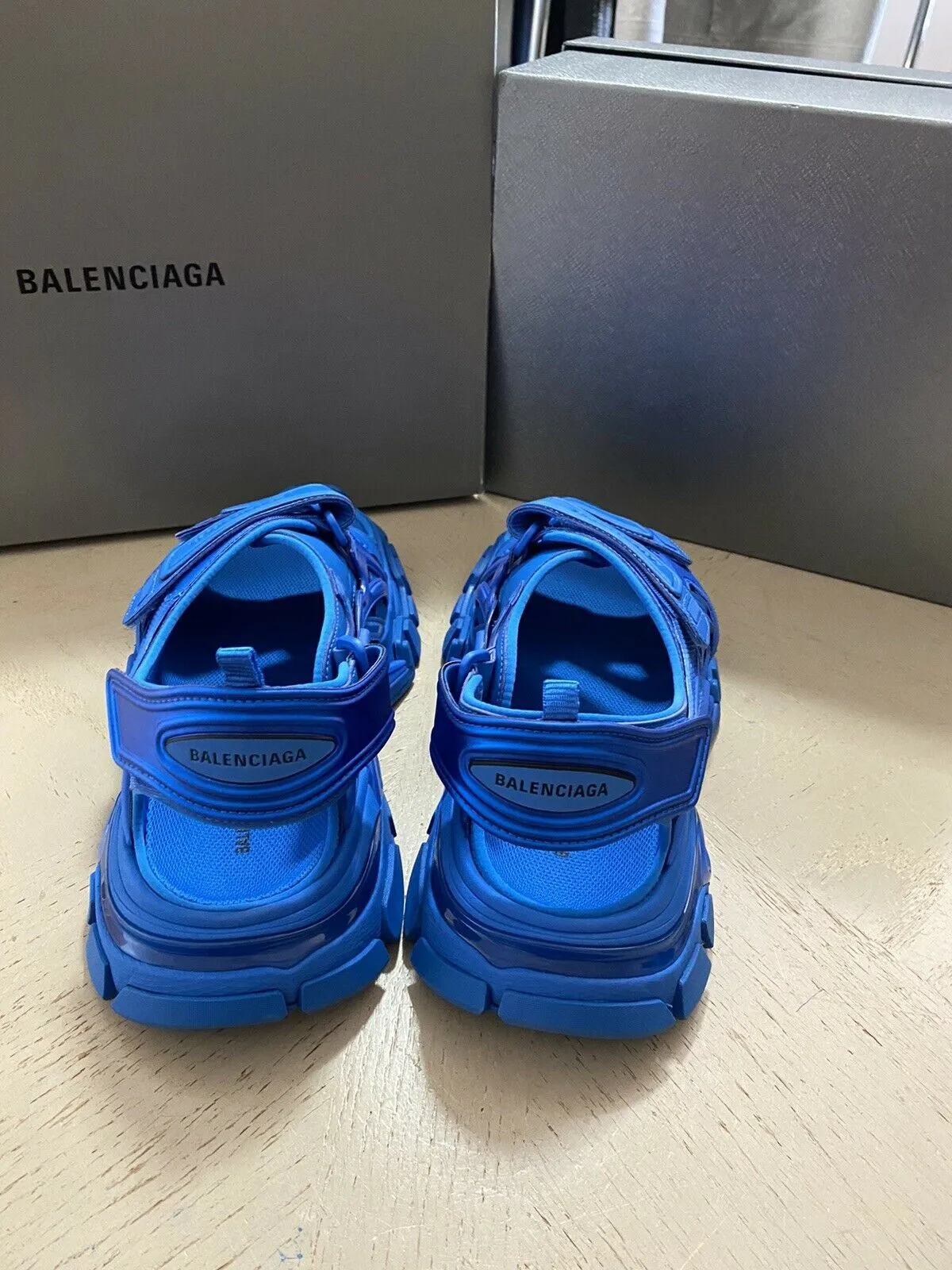 NIB Balenciaga Mens Track Sandal Shoes Screen Blue 10 US ( 43 Eu )