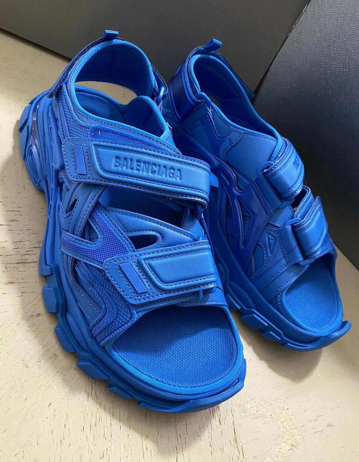 NIB Balenciaga Mens Track Sandal Shoes Screen Blue 10 US ( 43 Eu )