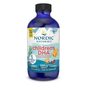 Nordic Naturals Children's Dha For Omega 3 | Fish Oil For Kids 530Mg From Arctic Cod Liver Oil | Omega 3 Fish Oil Epa & Dha For Kids For Brain Development & Immunity | Strawberry Flavour 4 Floz 119 Ml