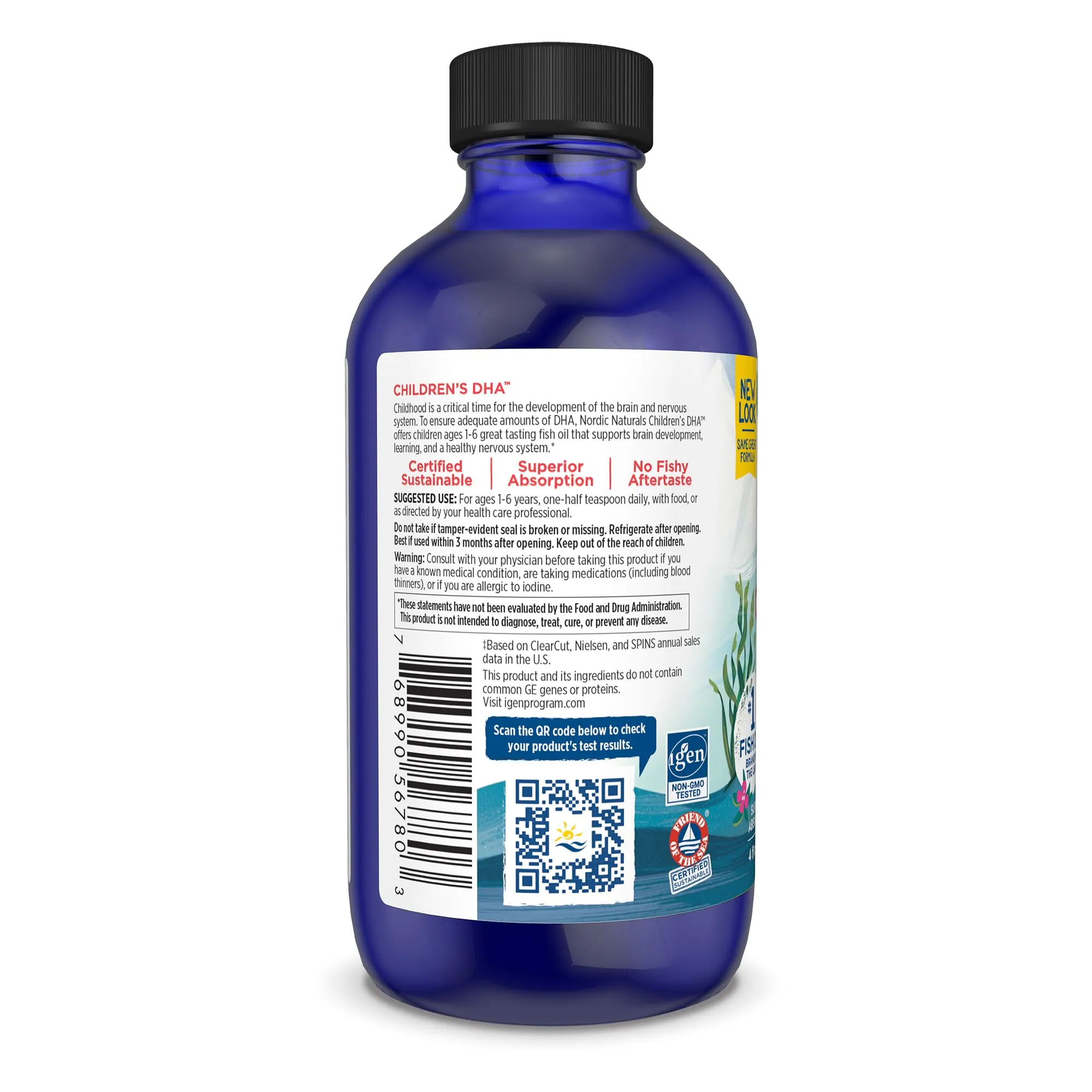 Nordic Naturals Children's Dha For Omega 3 | Fish Oil For Kids 530Mg From Arctic Cod Liver Oil | Omega 3 Fish Oil Epa & Dha For Kids For Brain Development & Immunity | Strawberry Flavour 4 Floz 119 Ml