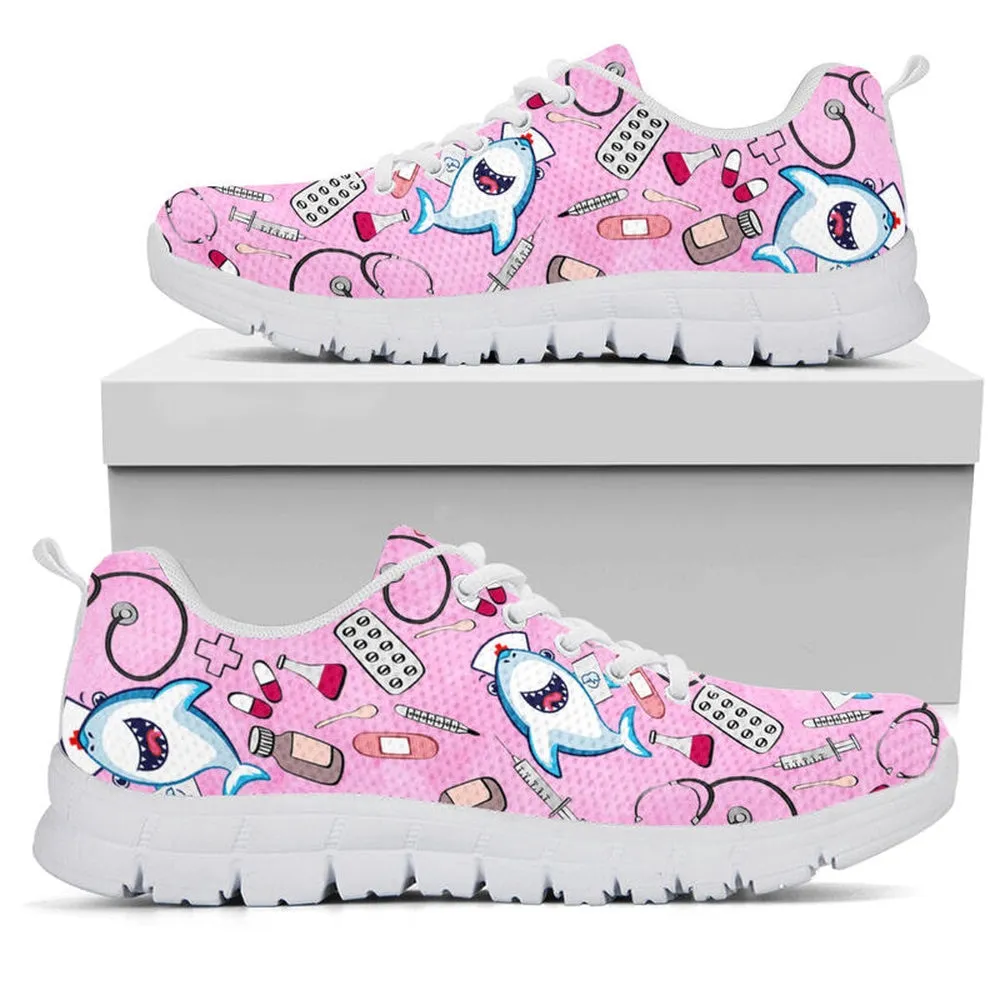 Nurse Sneaker, Nurse Shark Pink Sneakers Shoes, Best Shoes For Nurses