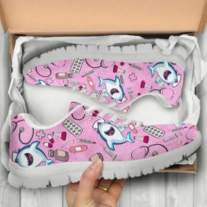 Nurse Sneaker, Nurse Shark Pink Sneakers Shoes, Best Shoes For Nurses