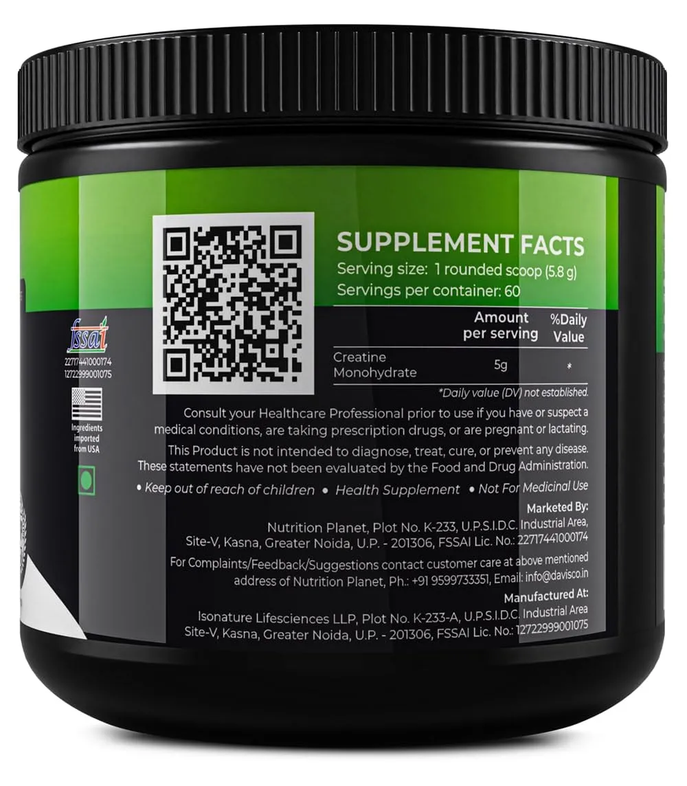 Nutrition Planet Micronized Creatine Monohydrate (Virgin Mojito, 348g / 0.76 Lb, 60 Servings)