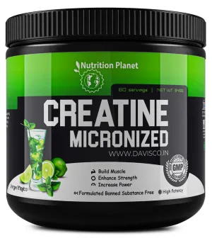 Nutrition Planet Micronized Creatine Monohydrate (Virgin Mojito, 348g / 0.76 Lb, 60 Servings)