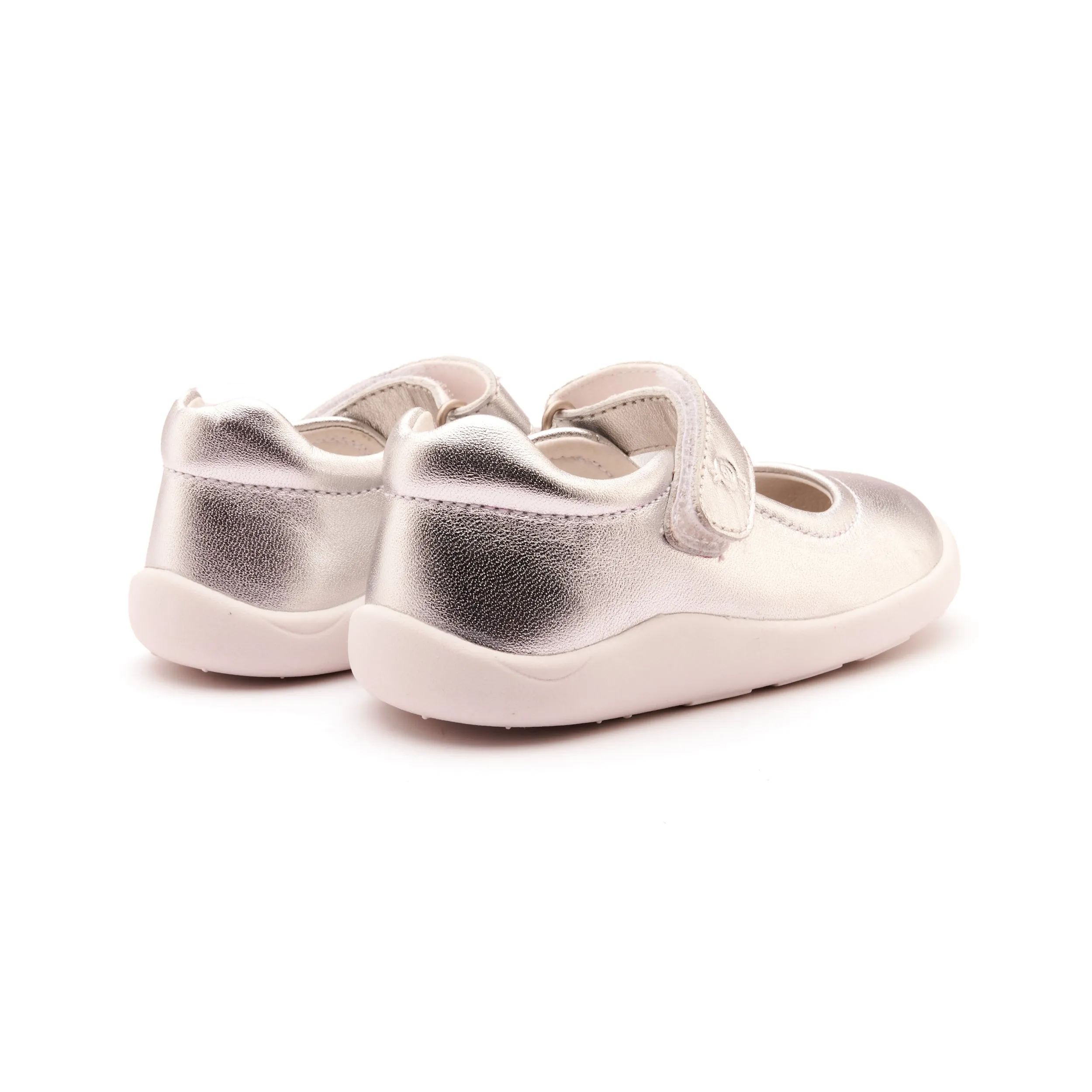 Old Soles Girl's 8052 Ground Jane Casual Shoes - Silver / White Sole