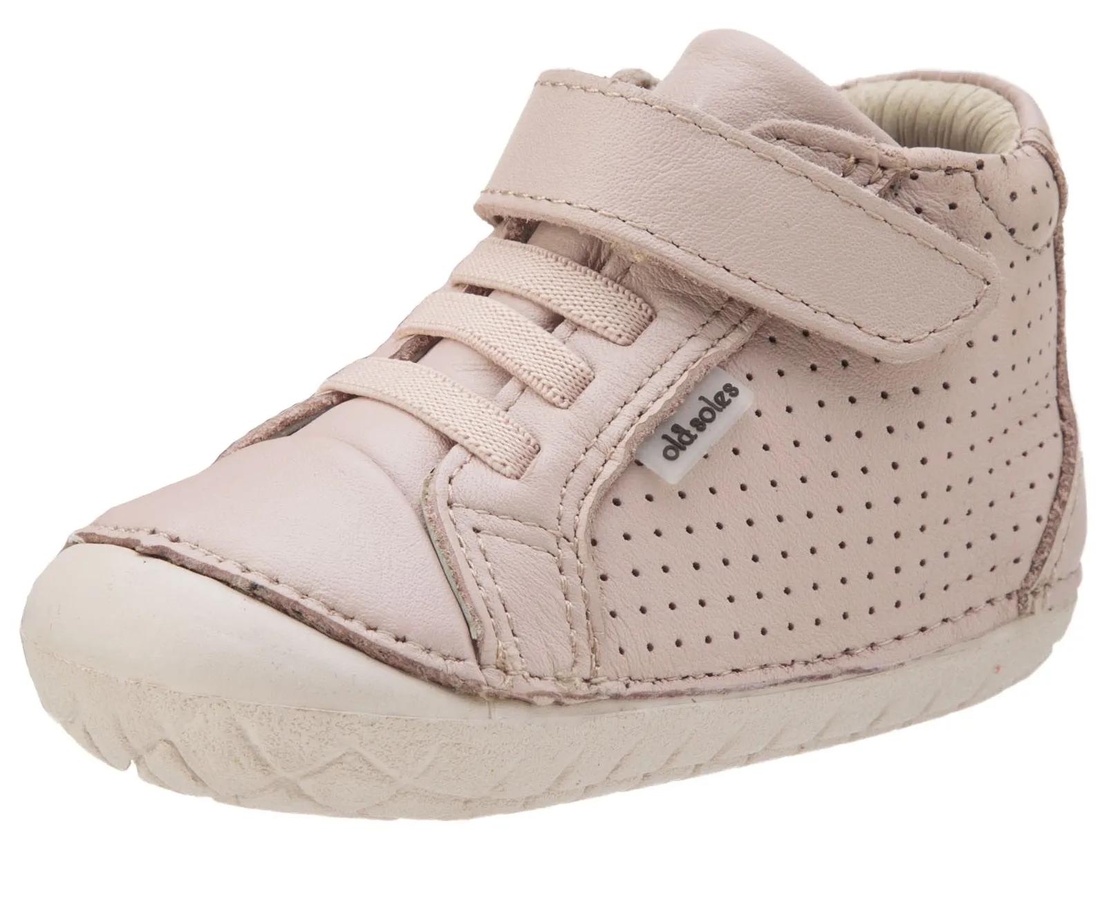 Old Soles Girl's Pave Cheer Premium Leather First Walker Sneaker Shoes, Powder Pink