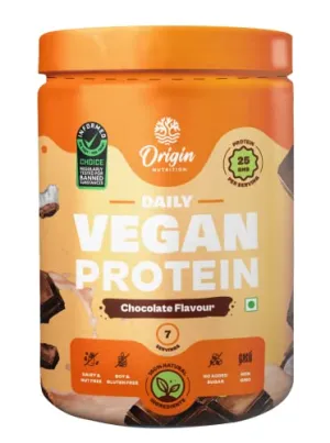 ORIGIN NUTRITION Natural & Vegan Plant Protein Powder|Ranked Best Vegan Protein|Certified 25G European Pea & Pumpkin Seed Protein|Allergen Free & Easy To Digest|Recovery & Fitness|Chocolate,271G