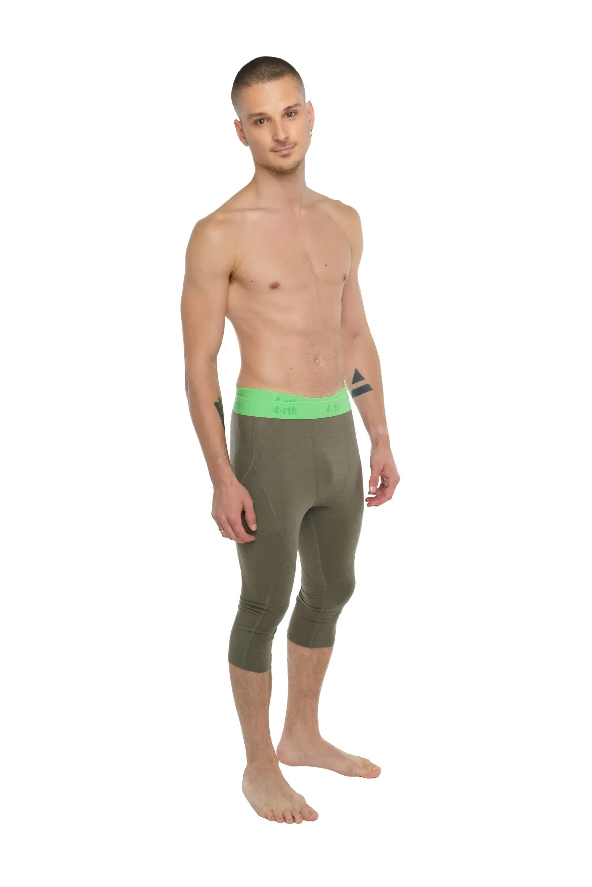 Performance Yoga Leggings - 3/4 (Olive Green)