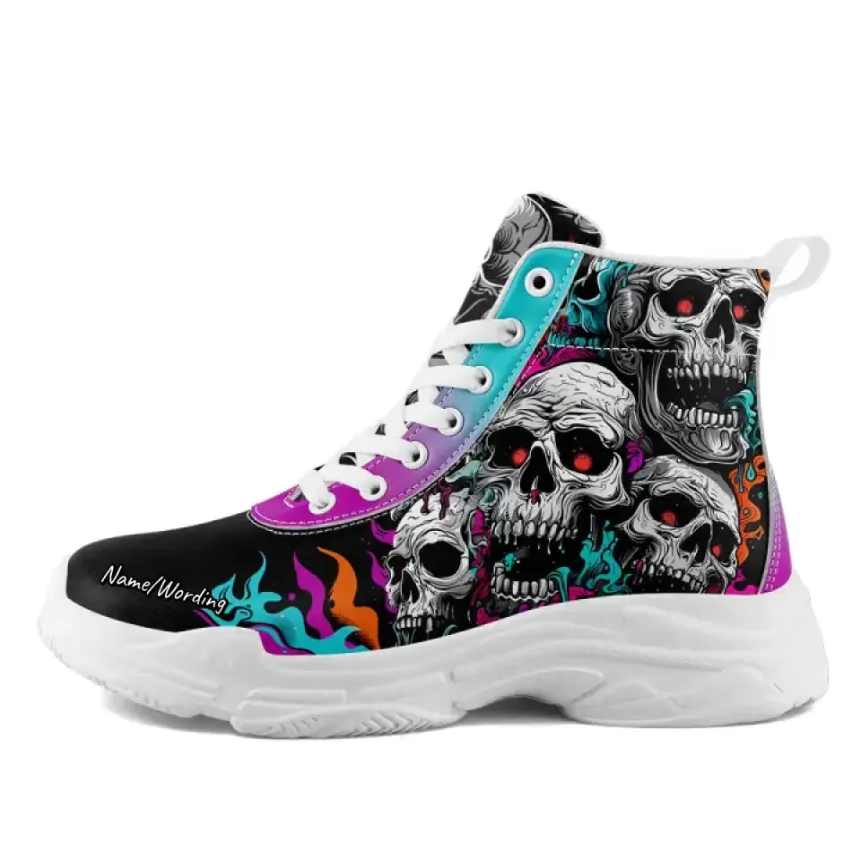 Personalized Flamingo Sneakers, Custom Neon Dolphin Shoes, Breathable Hightop Sport Shoes