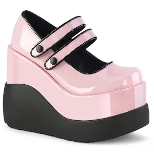 Platform Goth Mary Jane Shoes Pink (Demonia Void-37)