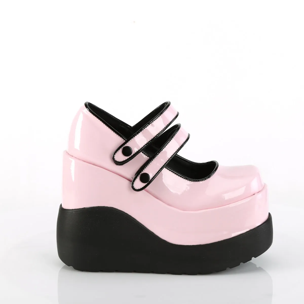 Platform Goth Mary Jane Shoes Pink (Demonia Void-37)