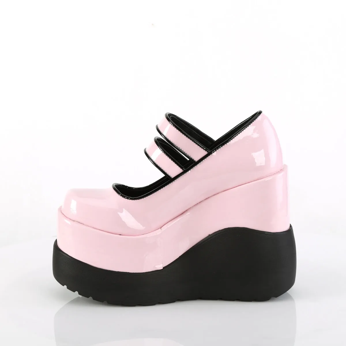 Platform Goth Mary Jane Shoes Pink (Demonia Void-37)