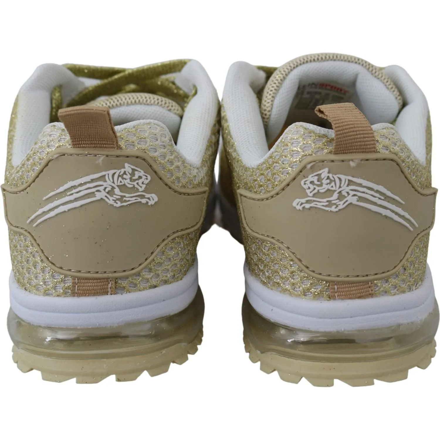 Plein Sport Exquisite Gold Polyester Sport Sneakers