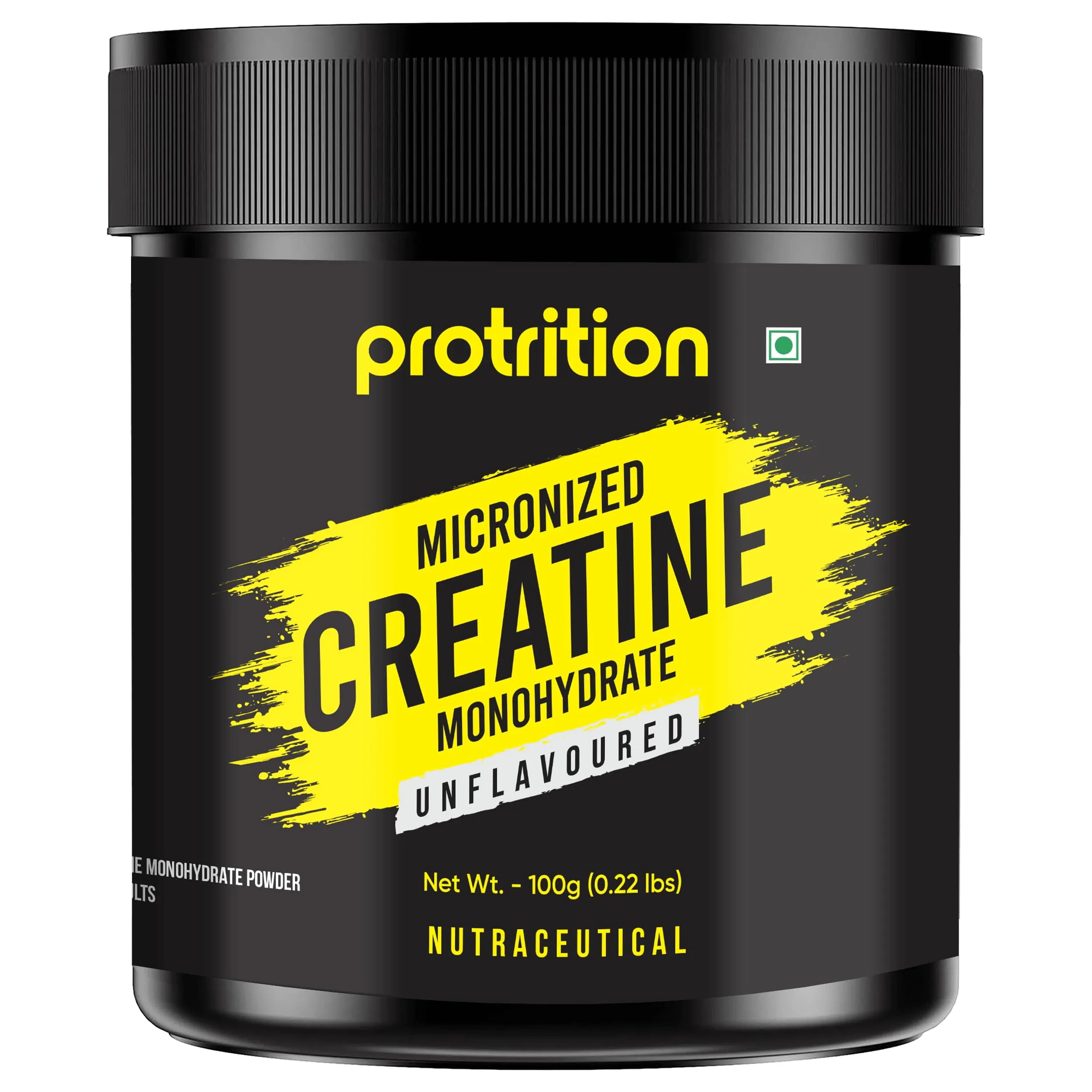 Protrition Micronized Creatine Monohydrate Powder | Unflavoured - 100g (Servings)| 3g of 100% Creatine Monohydrate Per Serve | Pre-workout Supplement for Athletic Performance, Power & Strength