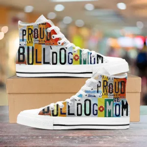 Proud Bulldog Mom - High Top Shoes