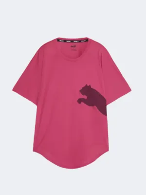 Puma Train All Day Big Cat Women Training T-Shirt Garnet Rose