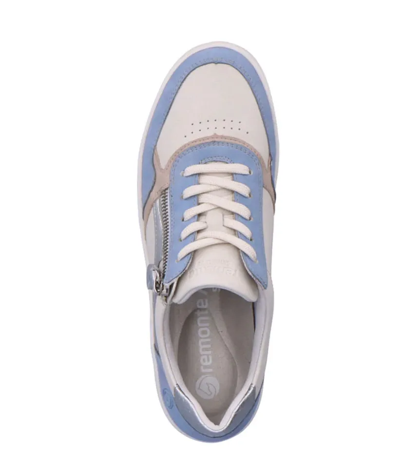 Remonte D0J01-82 Morelia Leather White And Blue Combination Trainers