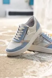 Remonte D0J01-82 Morelia Leather White And Blue Combination Trainers