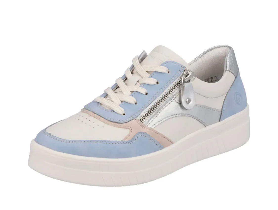 Remonte D0J01-82 Morelia Leather White And Blue Combination Trainers