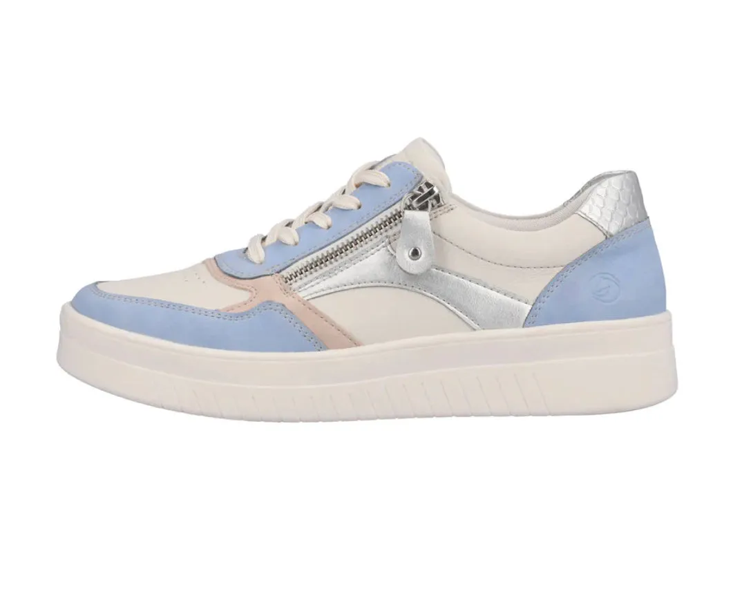 Remonte D0J01-82 Morelia Leather White And Blue Combination Trainers