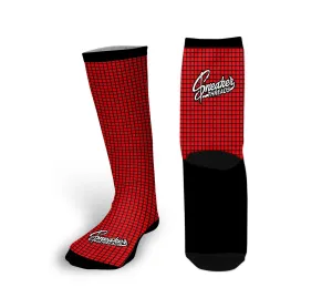 Retro 4 Red Thunder Nets Socks