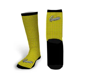 Retro 4 Yellow Thunder Nets Socks