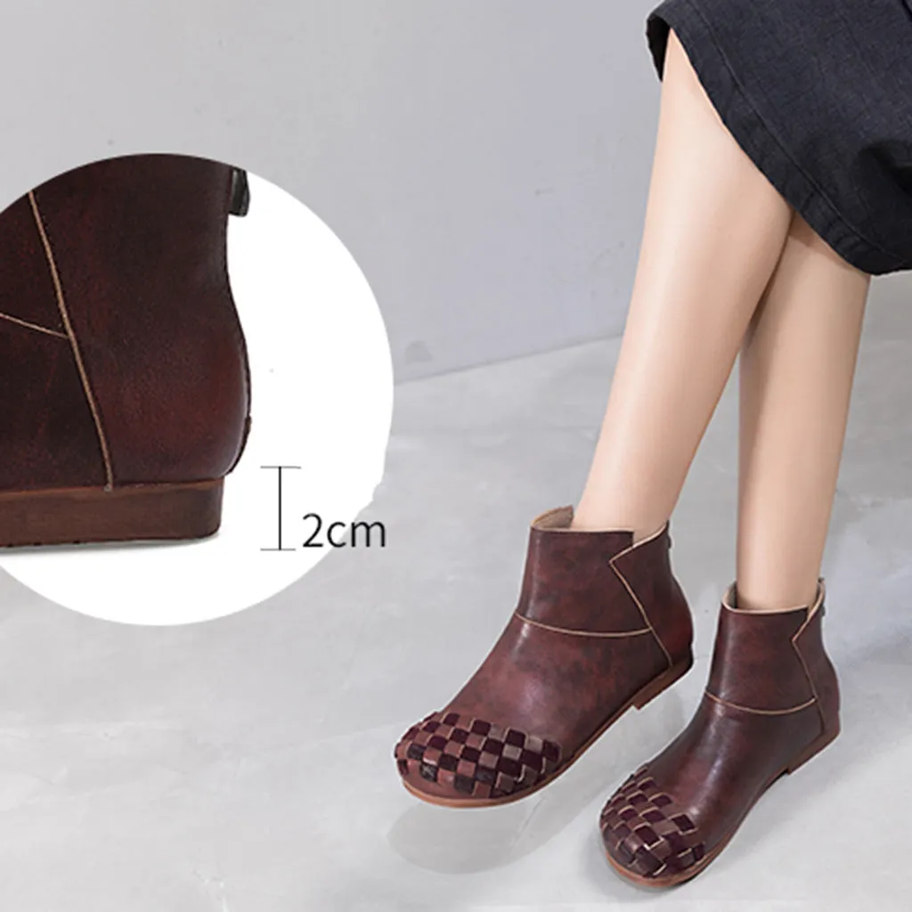 Retro Handmade Leather Ankle Women's Boots | Gift Shoes