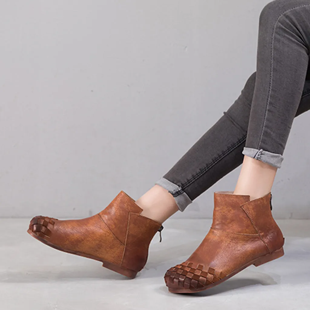 Retro Handmade Leather Ankle Women's Boots | Gift Shoes