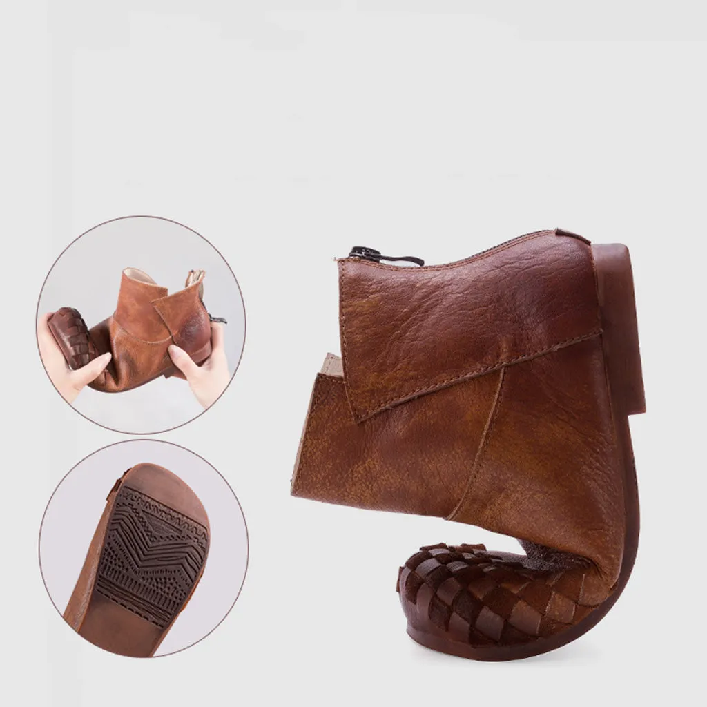 Retro Handmade Leather Ankle Women's Boots | Gift Shoes